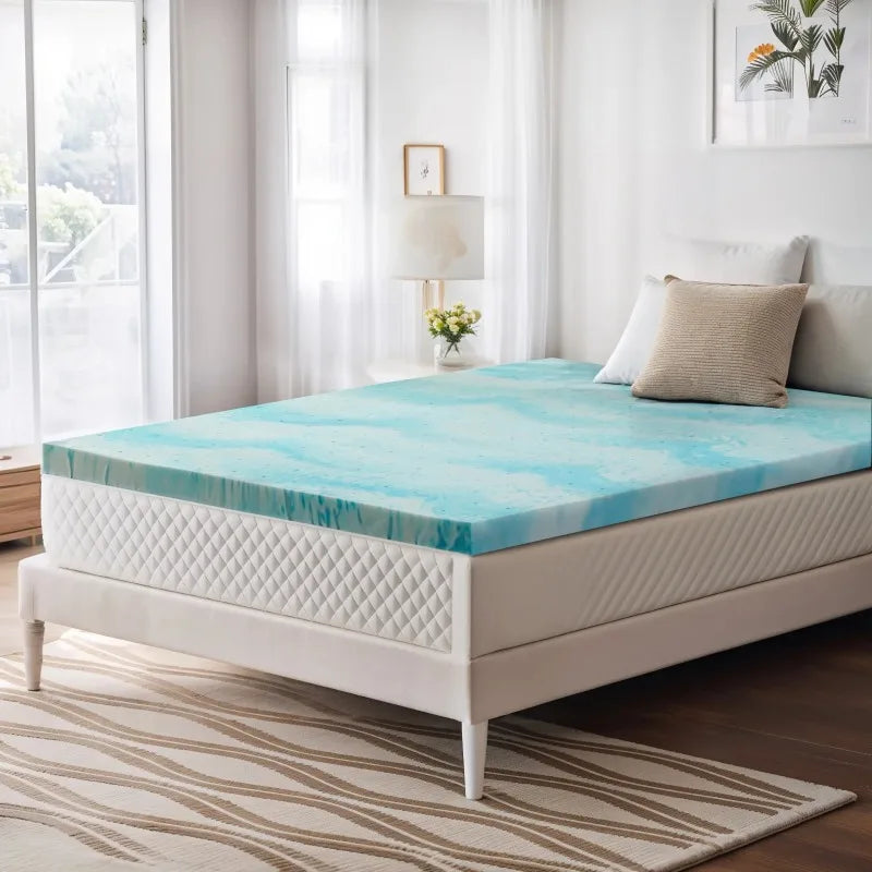Ljustra Full Mattress Topper Gel Memory Foam CertiPUR-US Cooling Comfort