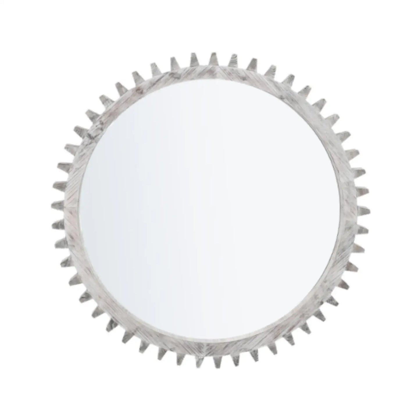 Modern Hanging Mirror Round Decorative Gear Shape for Entryway Bath