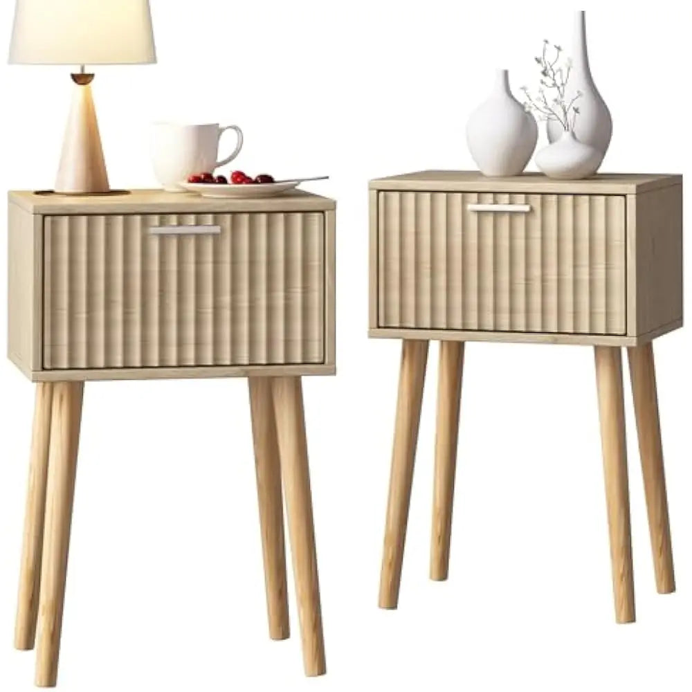 Nightstands Set of 2 Small Side Tables End Tables for Bedroom Storage