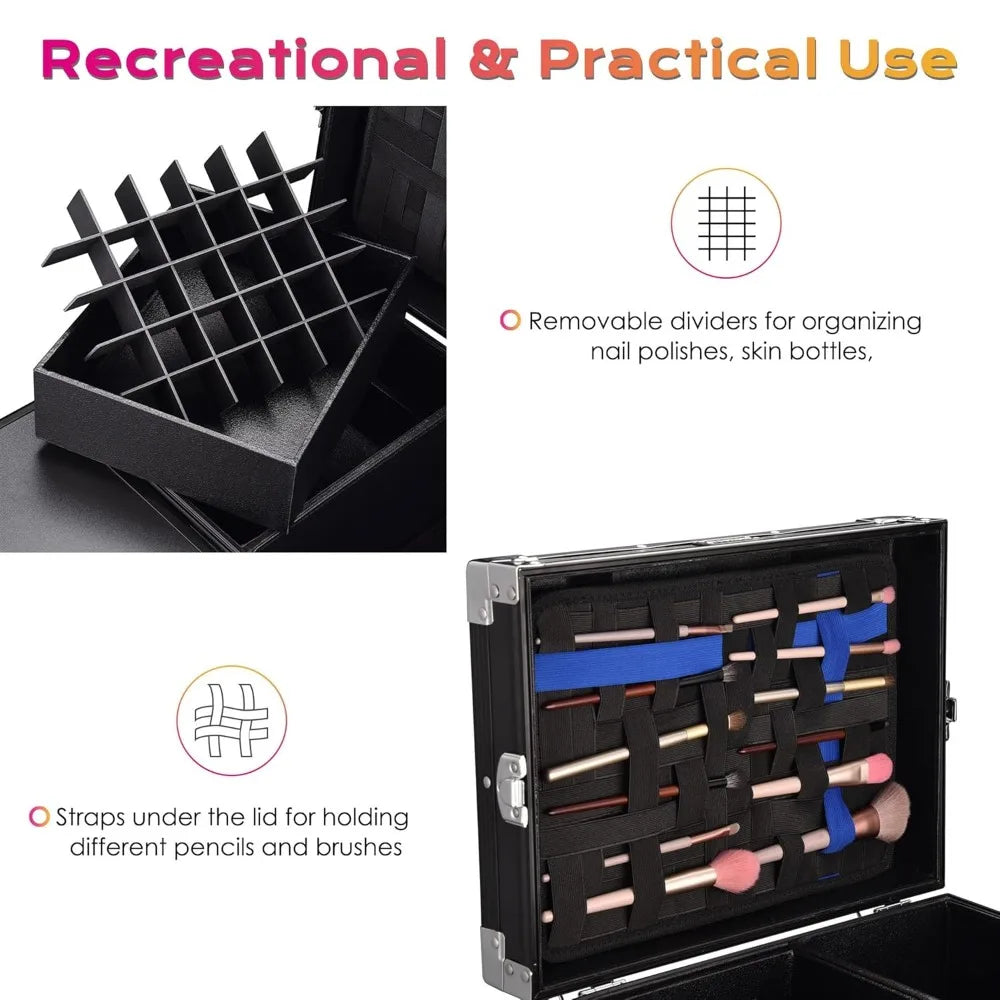 Rolling Manicure Table Makeup Trolley Foldable Cosmetic Organizer