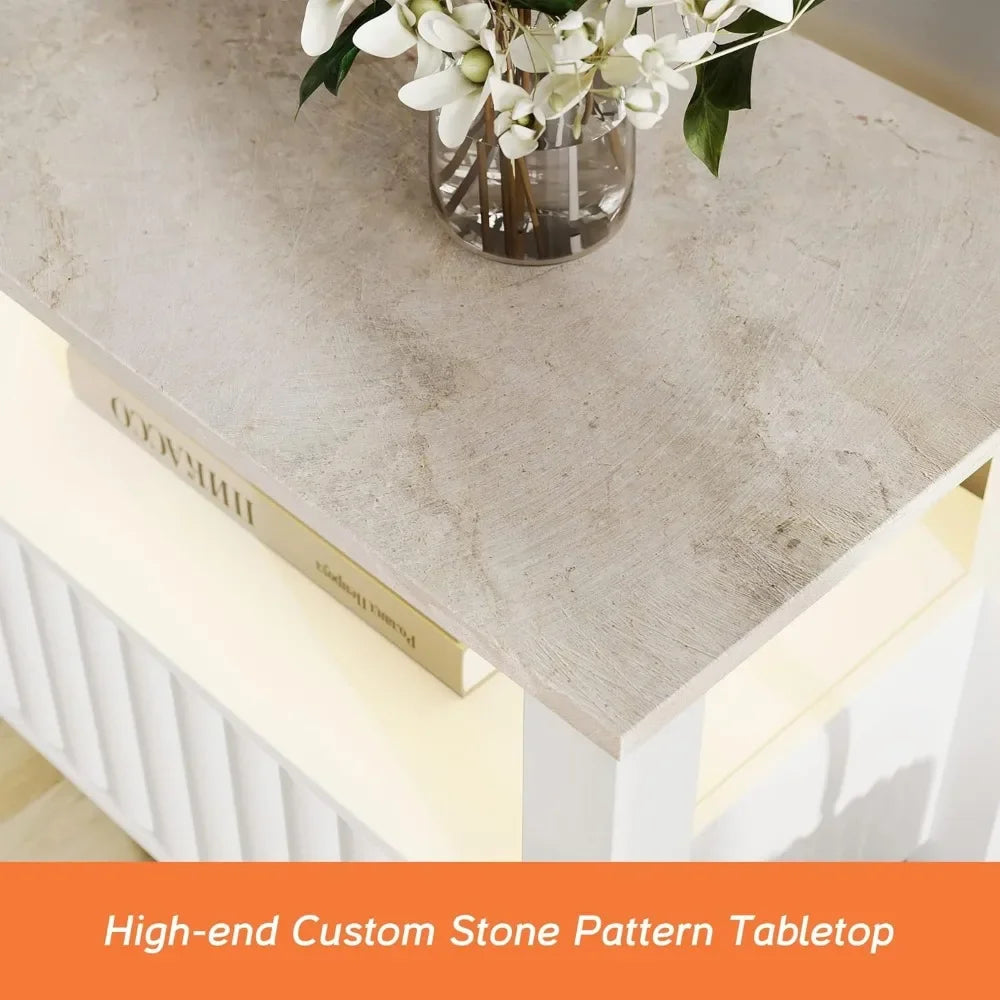 70 Inch Electric Fireplace TV Stand with LED Light Modern Entertainment Center