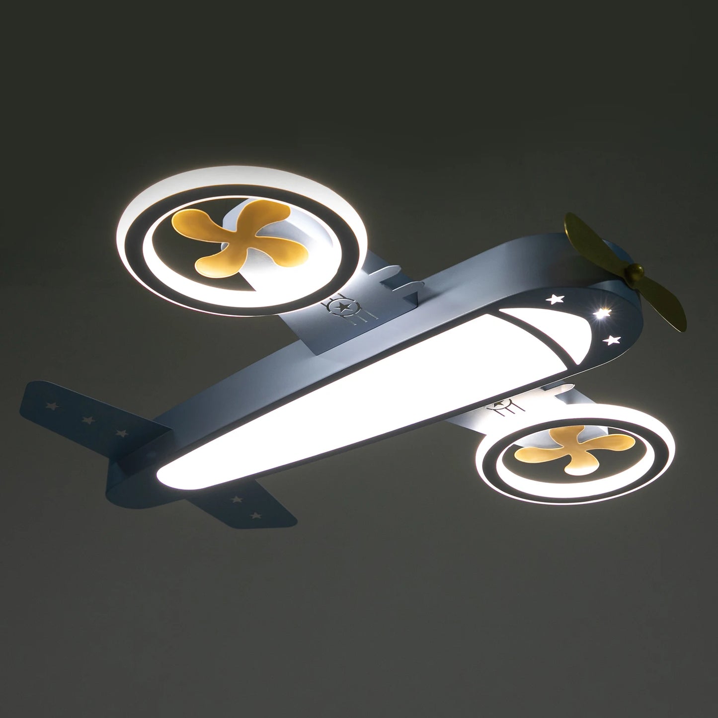 Dimmable Remote Control LED Ceiling Light Fixture with Fans for Bedroom