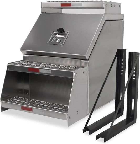 Tool Box for Semi Truck with Saddle Step Open Wide Design 18x28x25