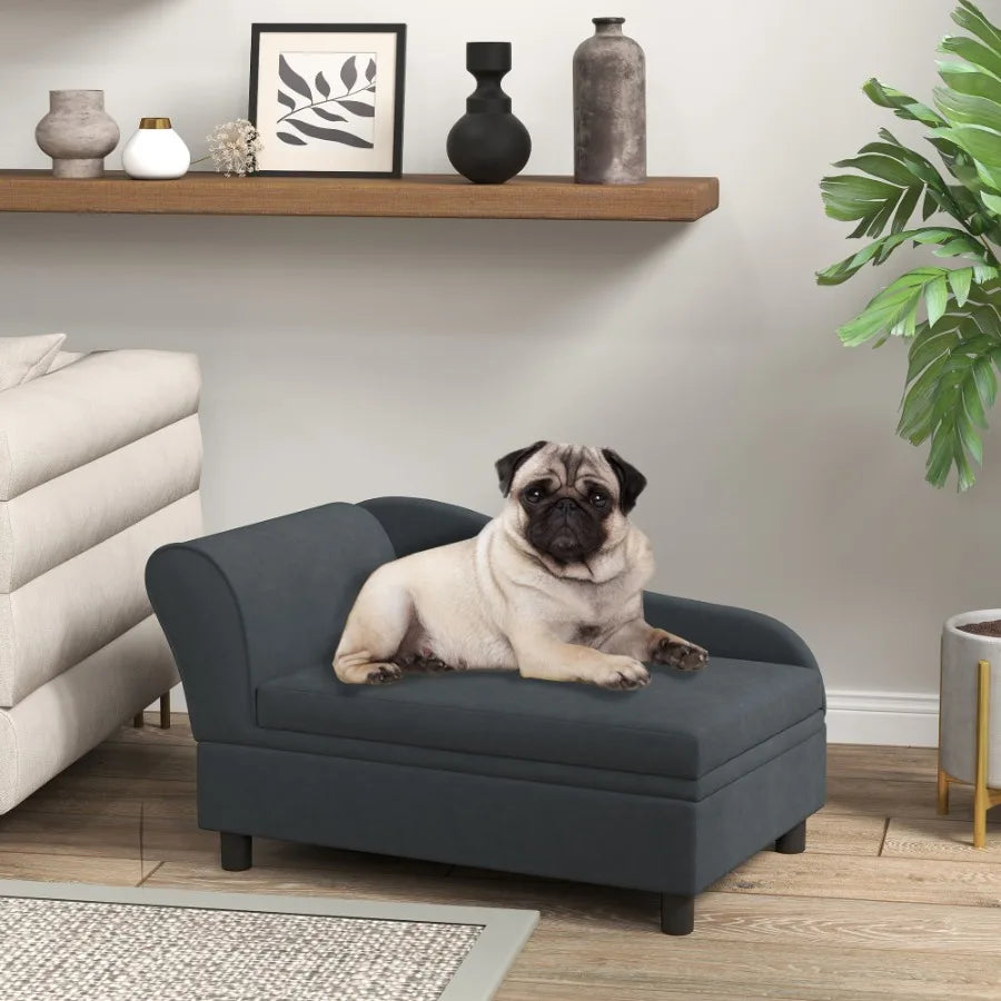 PawHut Pet Sofa Bed Couch with Storage for Small Dogs and Cats