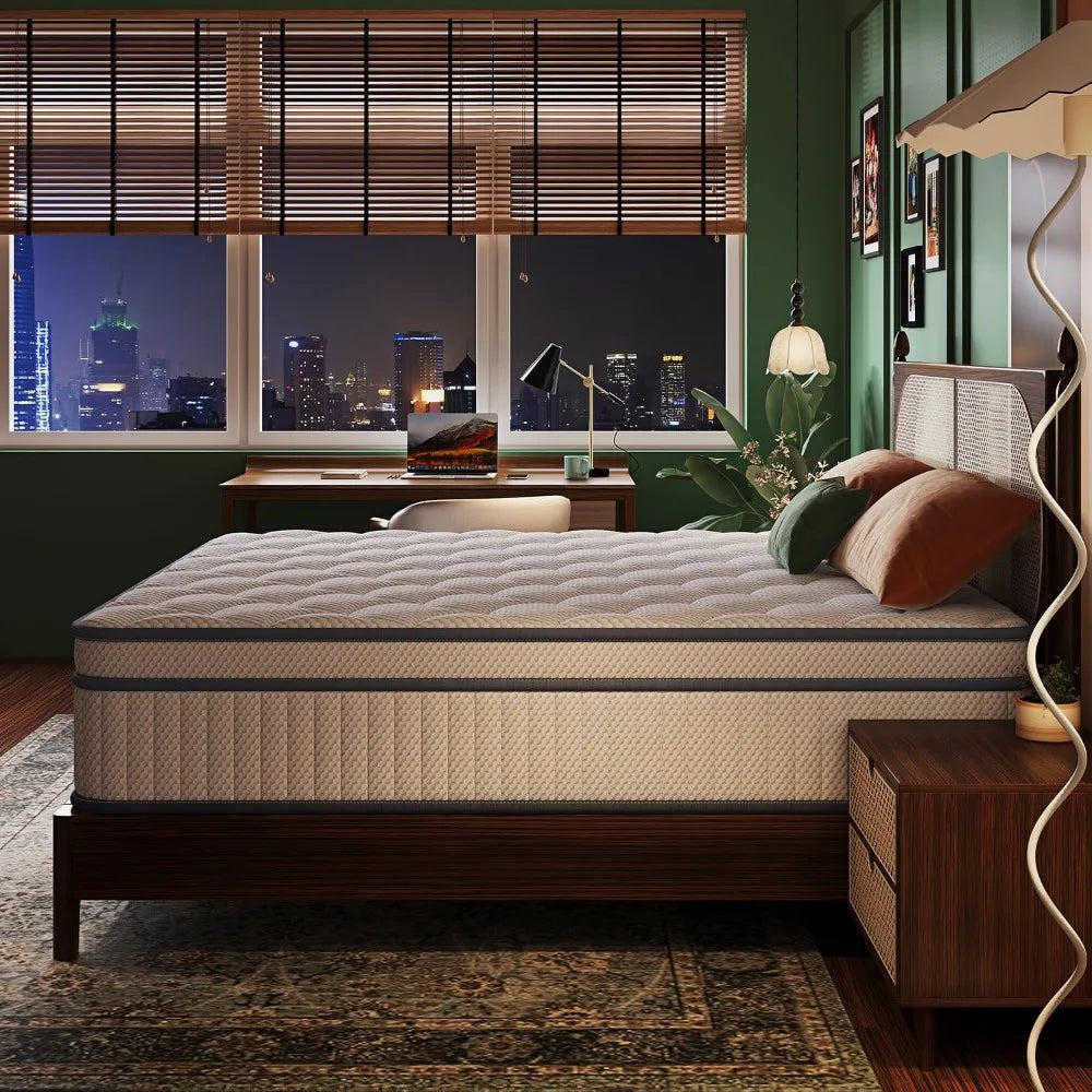 Ljustra 14 Inch Gel Memory Foam Hybrid Mattress in a Box for Comfort