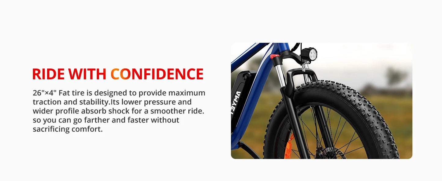 Ljustra AMYET EB26 Electric Bike 1500W 28mph Adult Mountain Bike