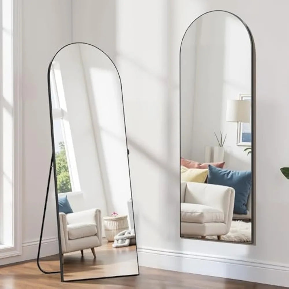 Arched Full-Length Mirror 64 x 21 Inches Floor Mirror for Bedroom Decor