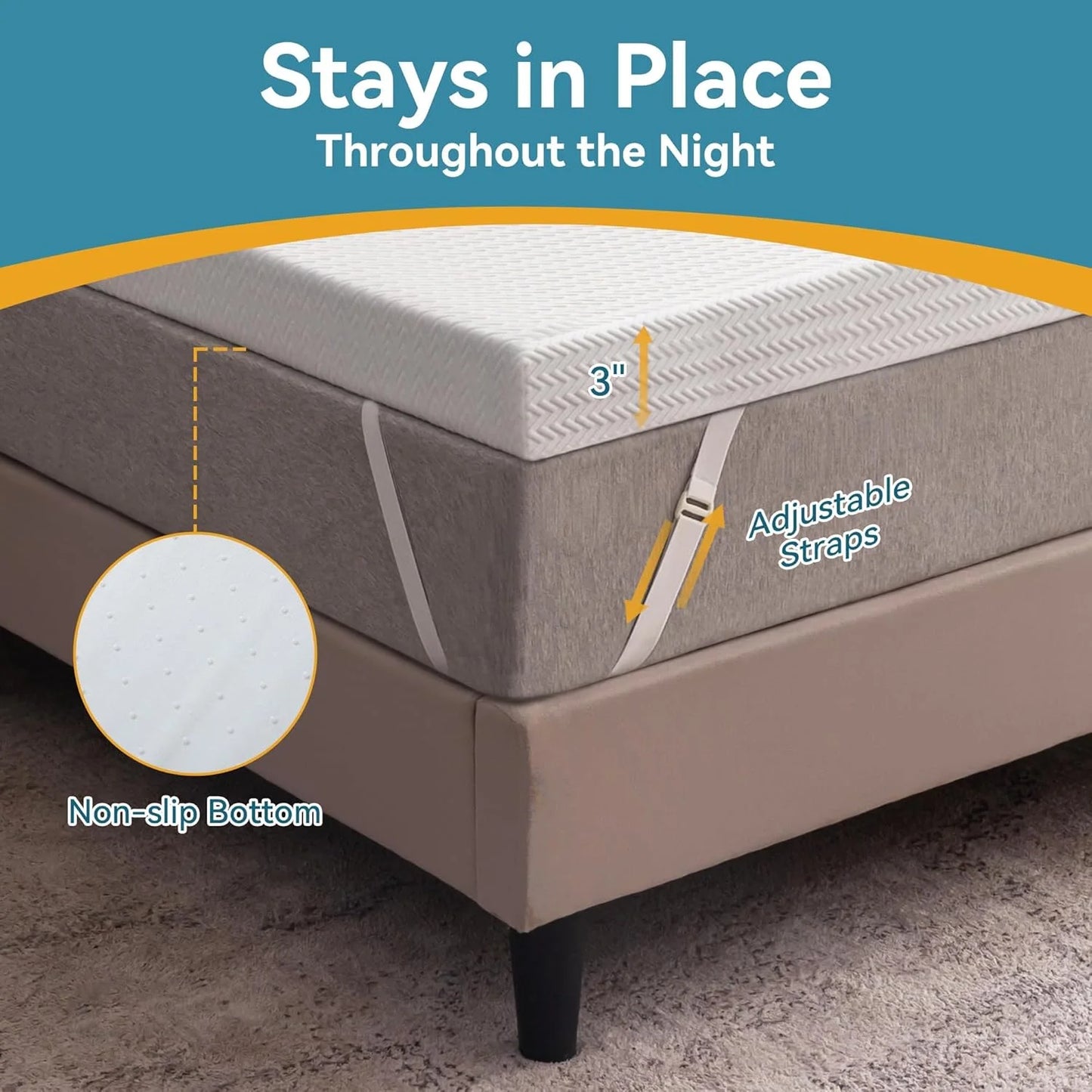 Ljustra Gel Memory Foam Mattress 2 Inch Breathable Pain Relief