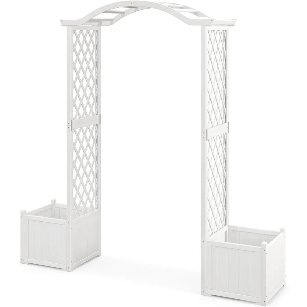 Moccha Wooden Garden Arbor Trellis Planter for Climbing Plants Outdoor