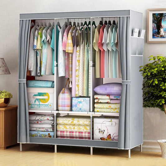 Portable Closet Organizer Rack Clothes Storage Shelf Easy Assembly