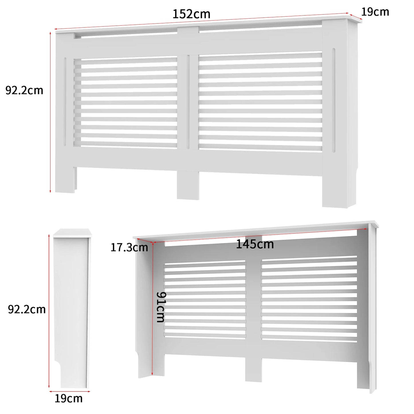Large 36 Inch Radiator Cover Cabinet MDF Horizontal Vertical Modern Furniture