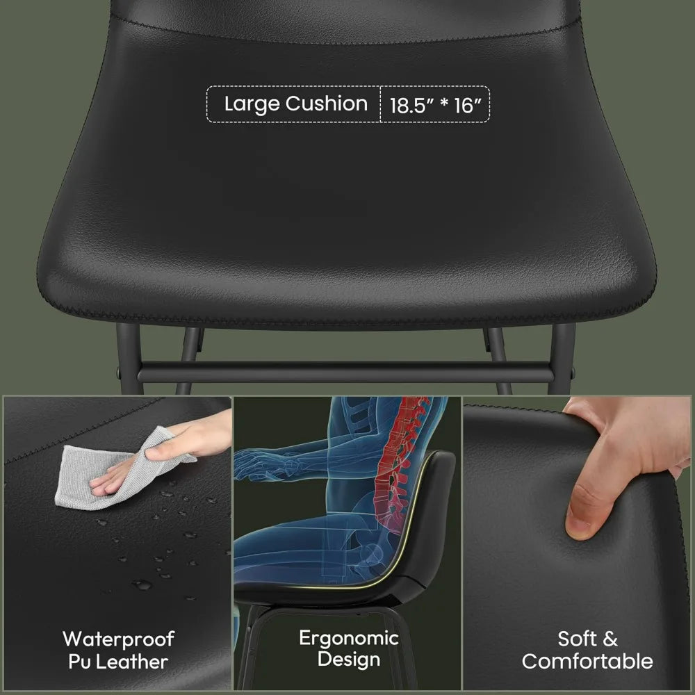 Modern Upholstered Dining Chairs Set of 4 with Metal Legs 18 Inch