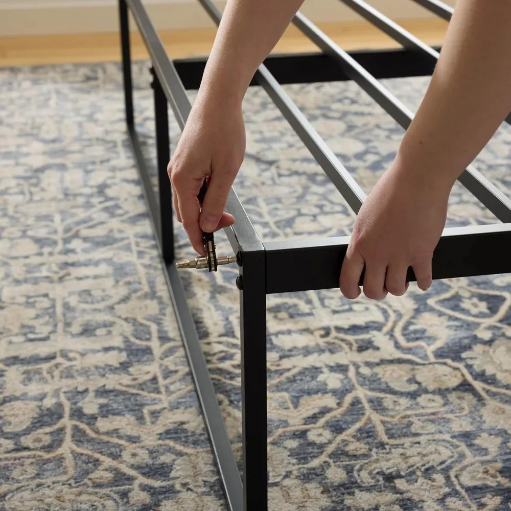 Folding Metal Platform Bed Frame Easy Assembly No Box Spring Needed