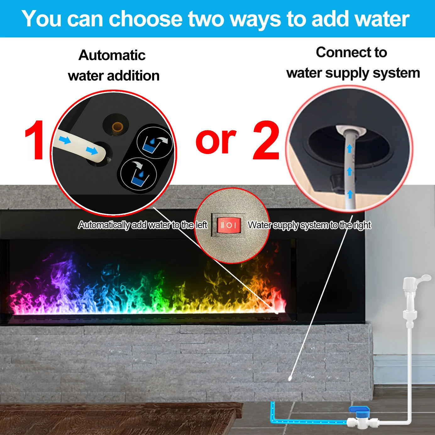 Intelligent Electric Water Atomizer 3D Vapor Decorative Fireplace