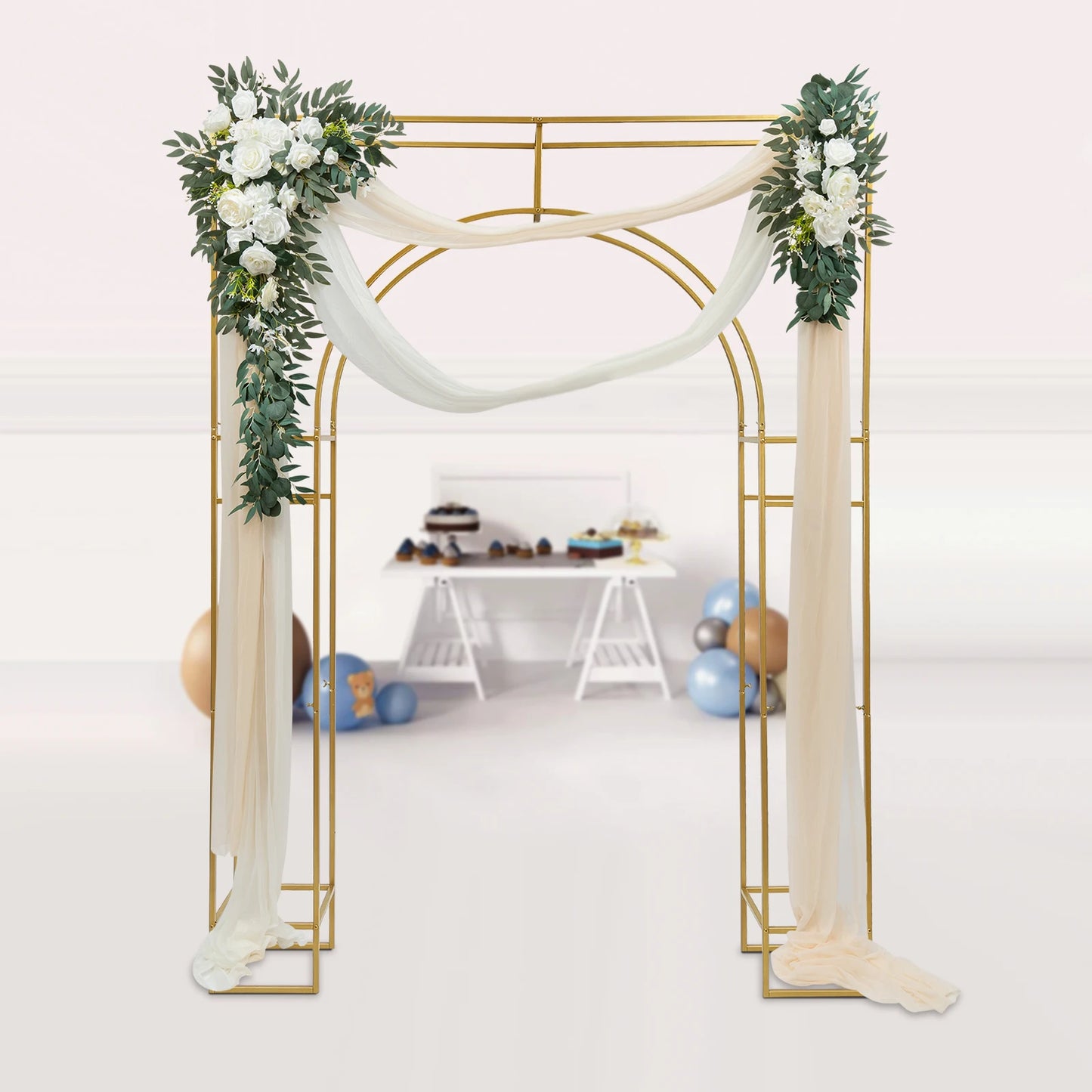 Wedding Arch Backdrop Stand 7.8x5.9ft Ceremony Balloon Garden Arbor