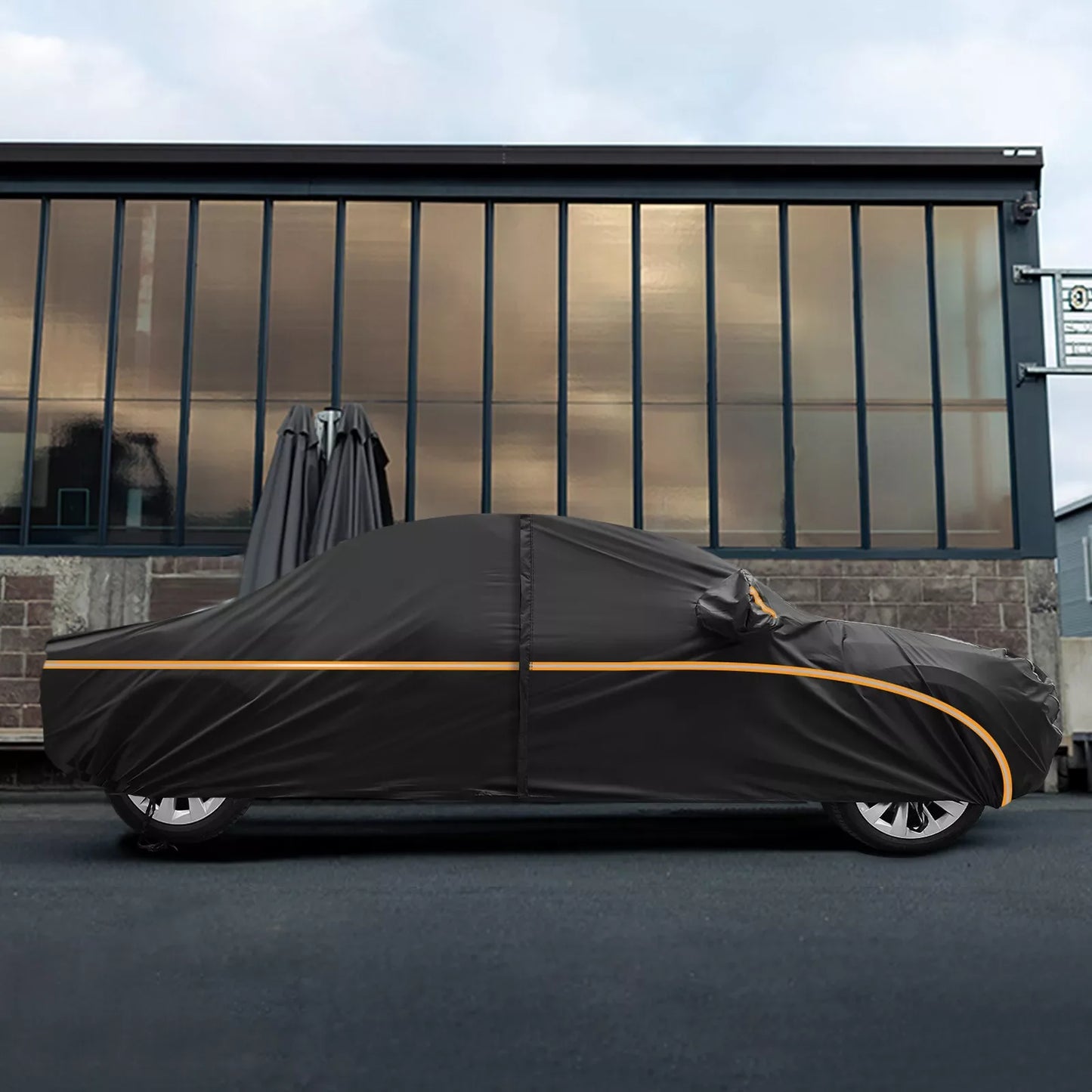 Car Cover Waterproof UV Protection Black 210D for BMW 325i 328i