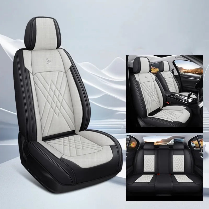 Universal 5-Seats PU Leather Car Seat Cover Full Set Waterproof for BMW