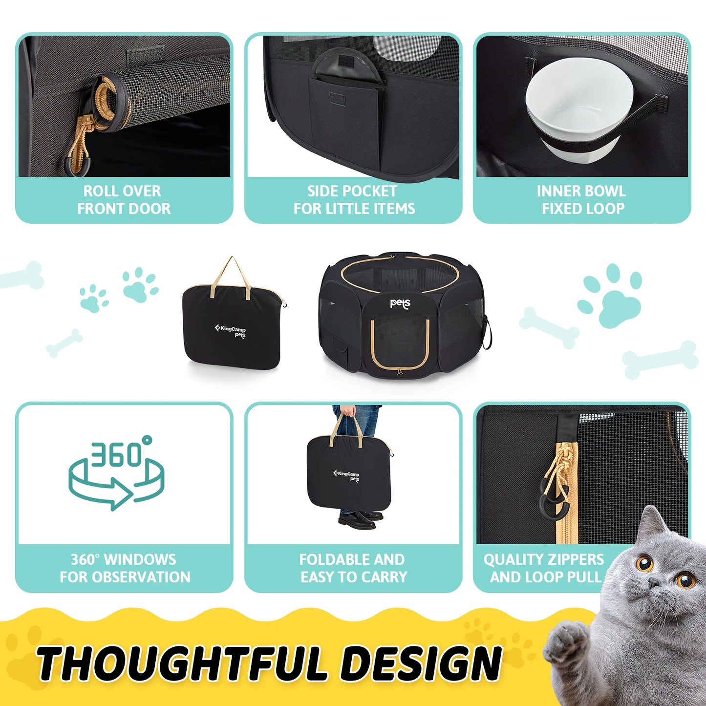 Portable Indoor Dog Tent Playpen for Small Pets Automatic Pop Up Kennel