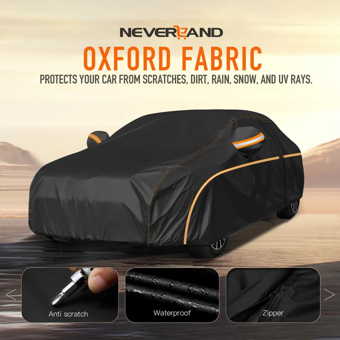 Car Cover Waterproof UV Protection Black 210D for BMW 325i 328i