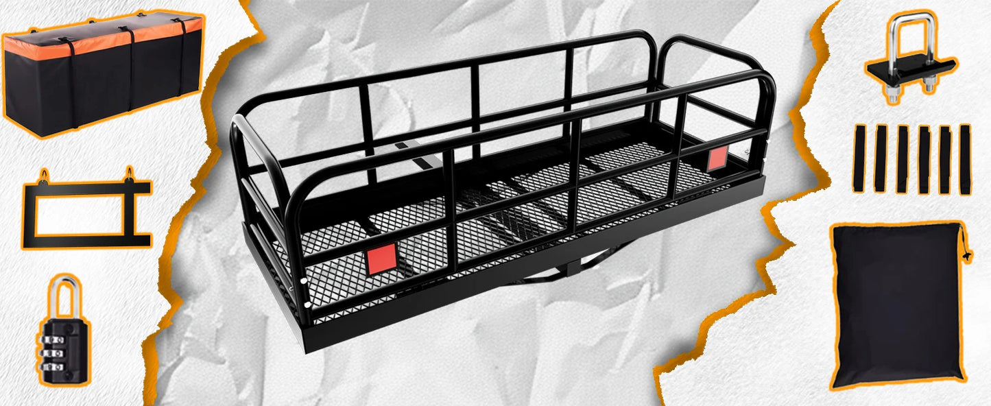 Heavy Duty Trailer Hitch Cargo Carrier Rack 500lbs Waterproof Bag