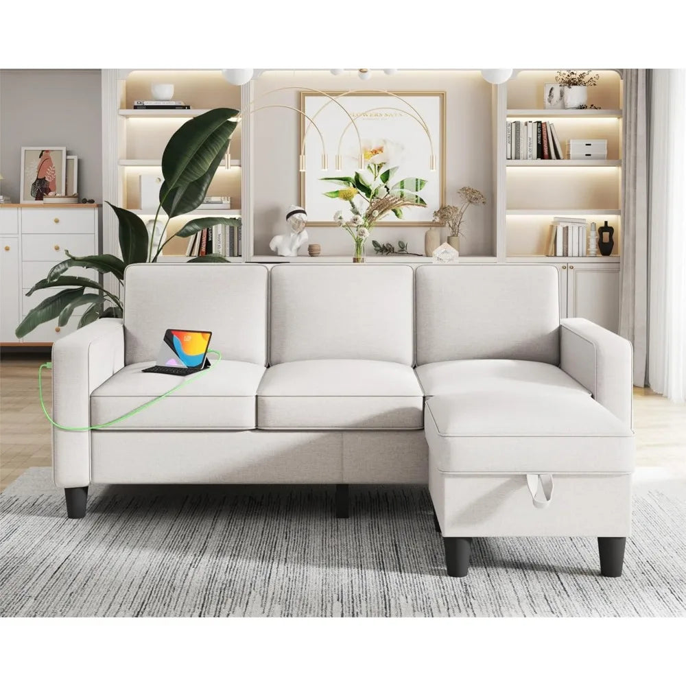 Ljustra Sectional Couch with Storage USB Charging for Living Room