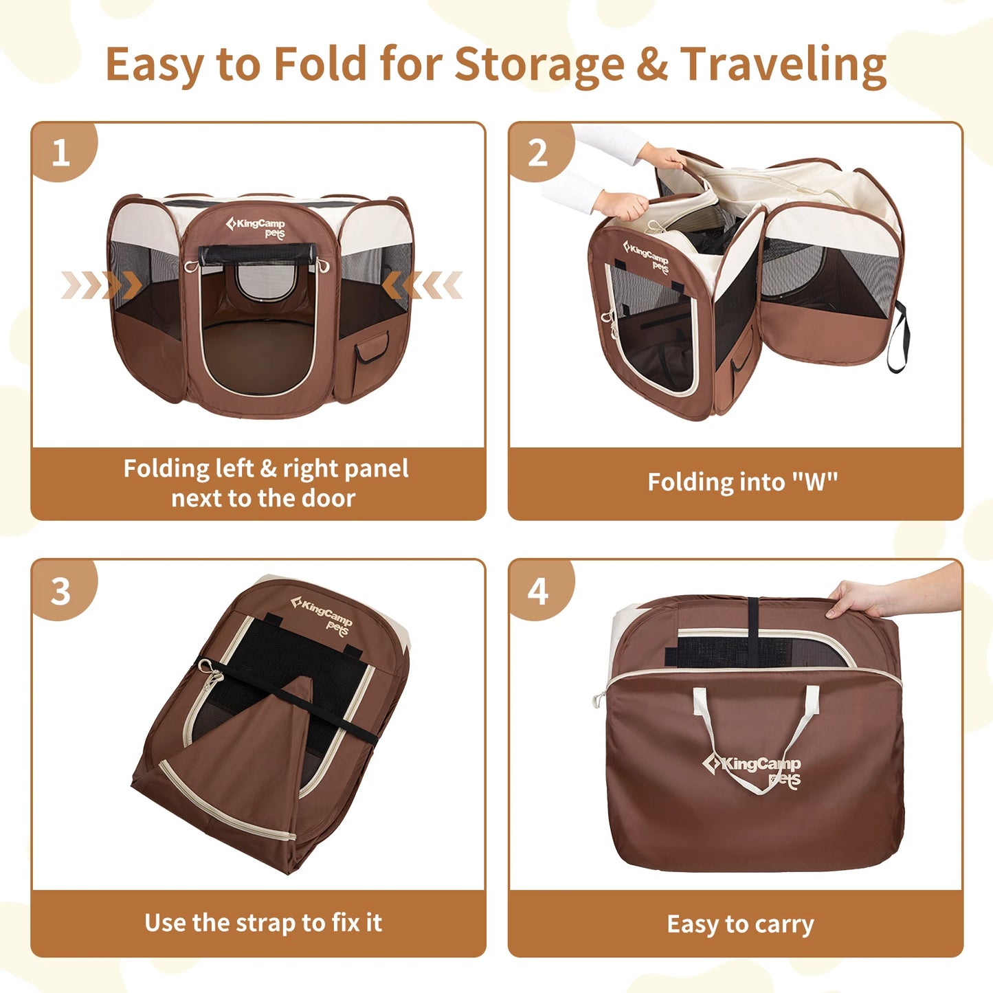 KingCamp Portable Dog Playpen Cat Tent Indoor Outdoor Foldable Kennel