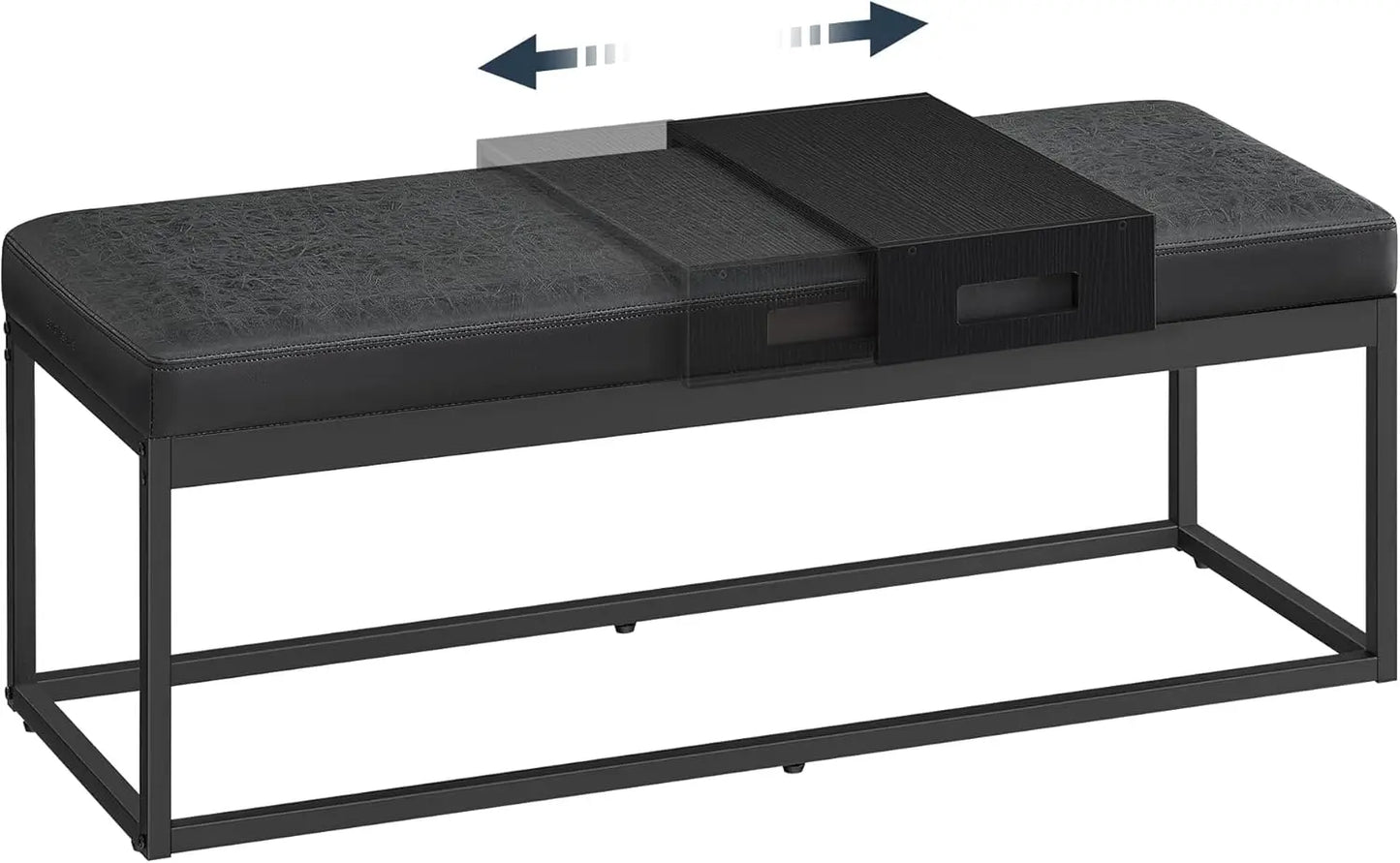 Ottoman Bench Reversible Top Shoe Bench End of Bed with Shelf