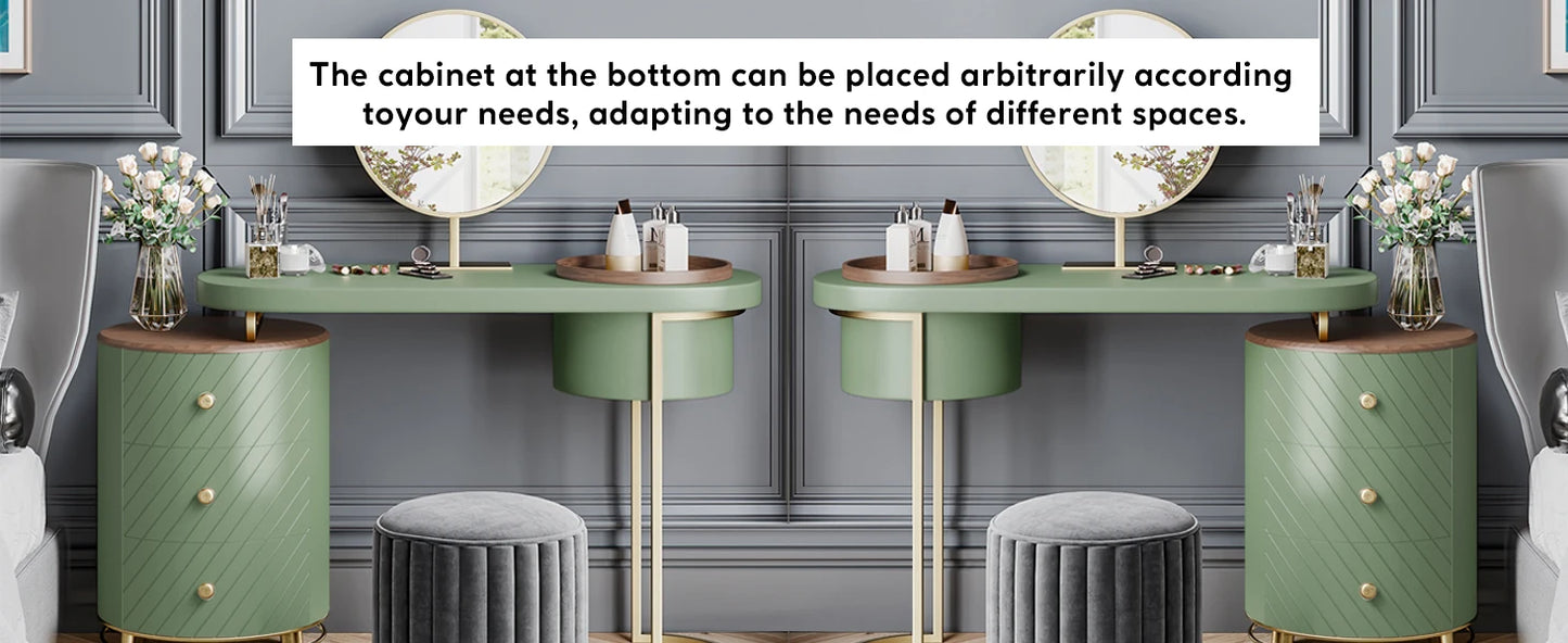 Luxury Vanity Makeup Desk with Mirror and Lights Modern Dressing Table 43"