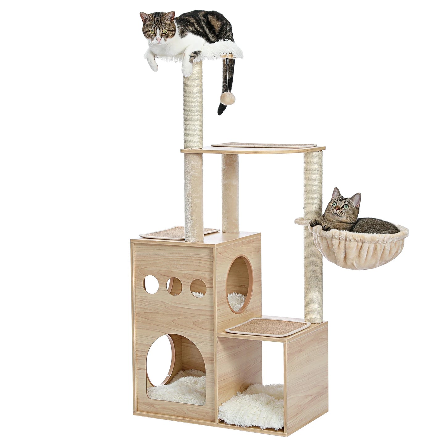 Ljustra Cat Tree Tower with Sisal Posts Large Perch Hammock Cozy Condo