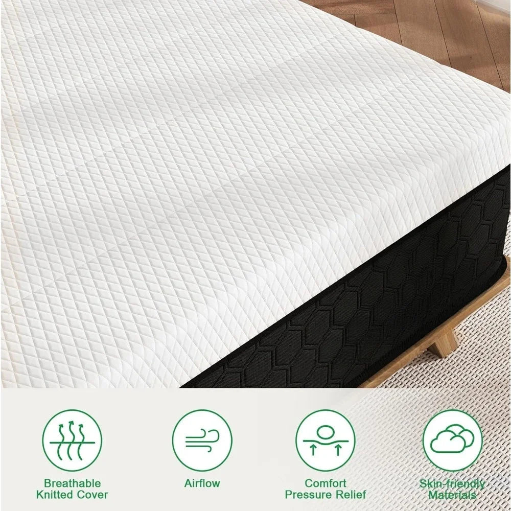 Ljustra 10 Inch Innerspring Hybrid Mattress Memory Foam Back Pain Relief