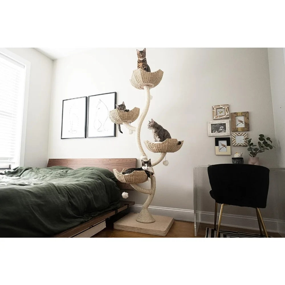Ljustra 73" Tall Modern Cat Tree Scratching Tower for Large Cats