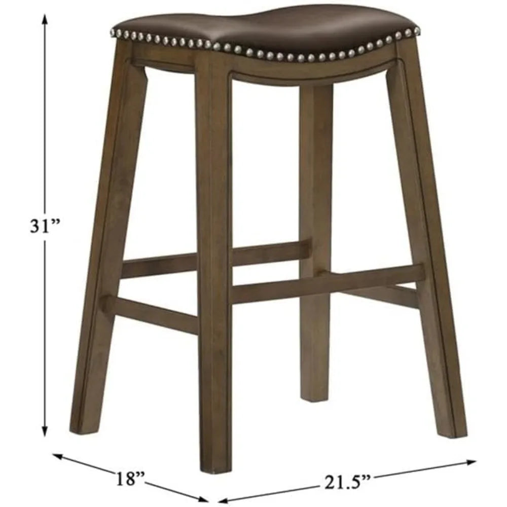 Ljustra Ordway Saddle Seat Bar Height Stool 30 inch Modern Wood Design
