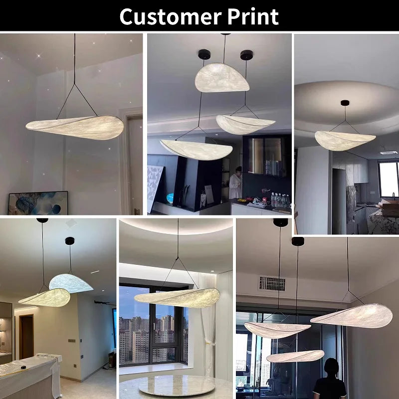 Modern LED Ceiling Chandelier Handmade Silk Pendant Light Home Decor