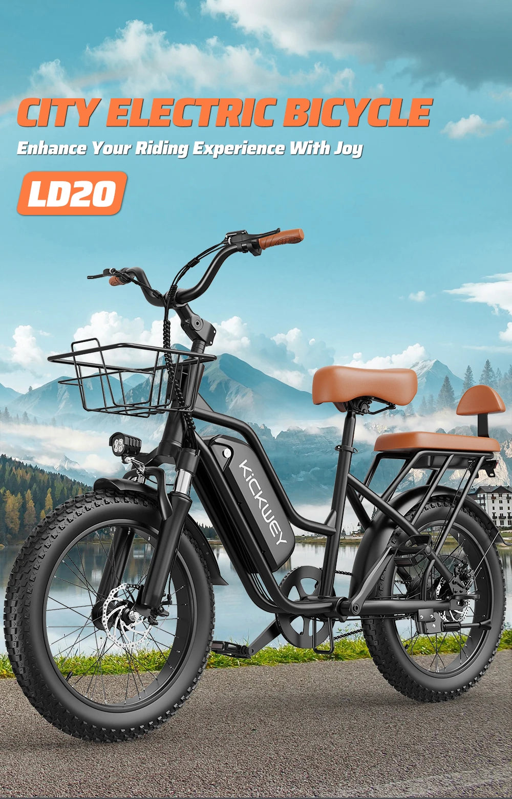 Ljustra Kickwey LD20 Adult Electric Bike 1500W 32MPH Mountain E-Bike