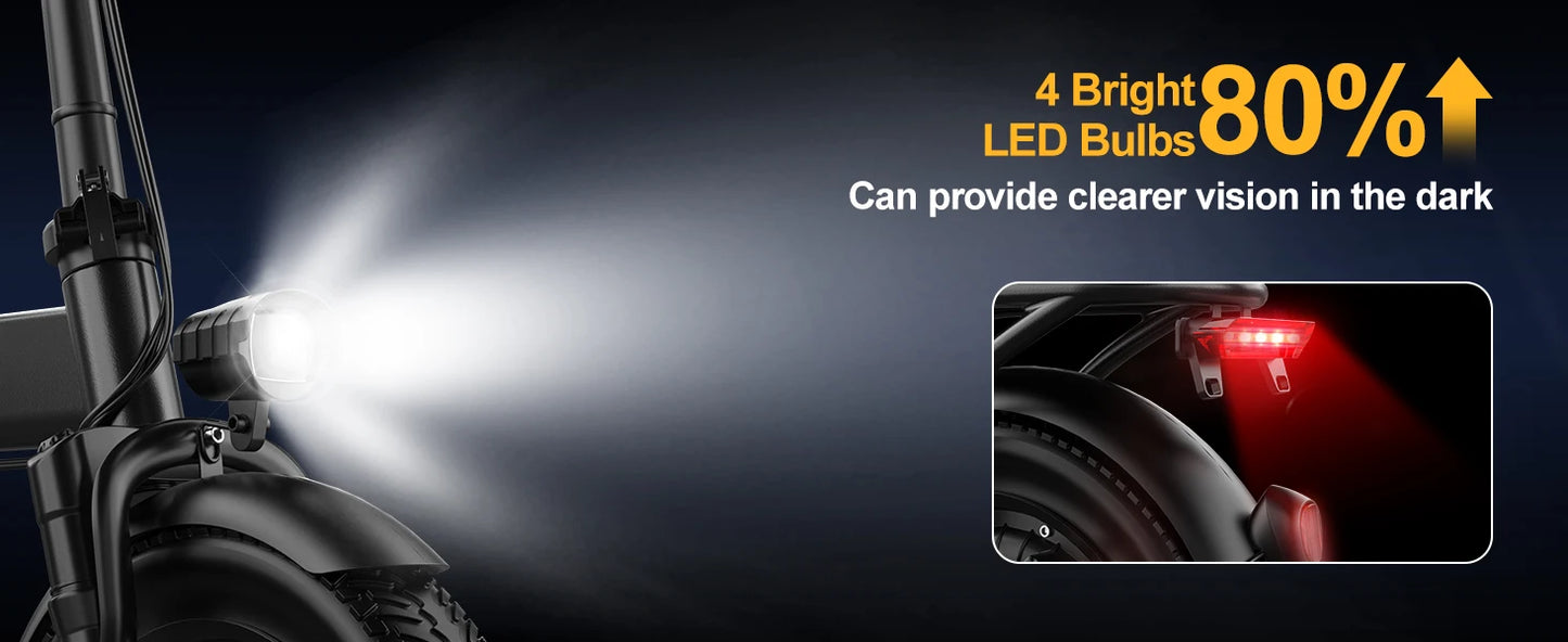 Ljustra F6PRO Electric Bike Commuter 40Miles Range 48V15AH Folding E-bike