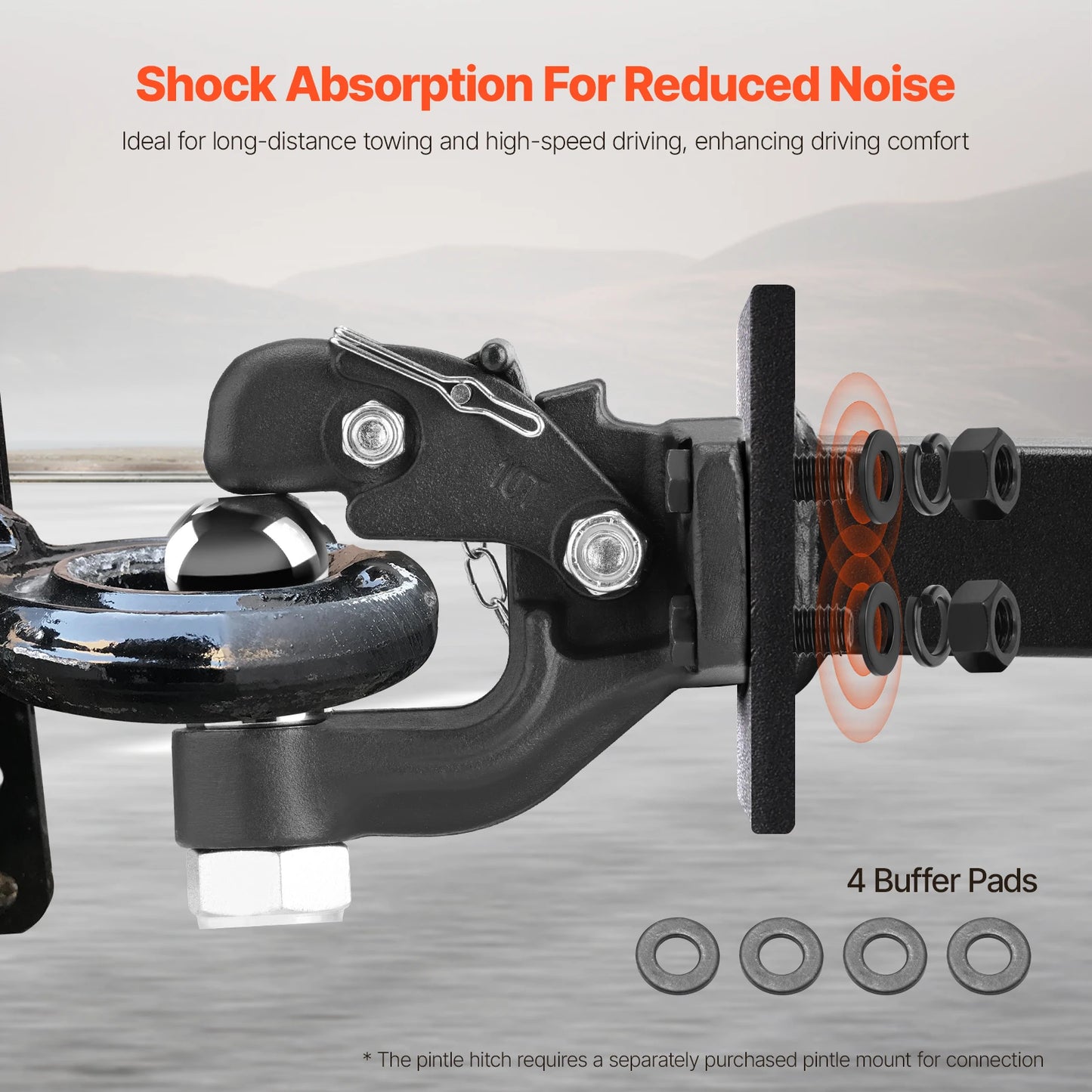 Heavy Duty Pintle Hook Trailer Receiver 20000 30000Lbs Towing Capacity