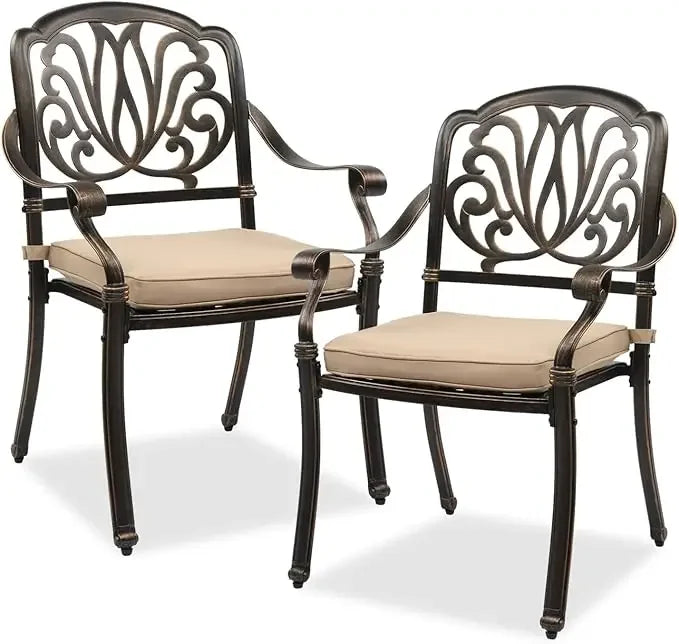 Ljustra Outdoor Dining Chairs Set of 2 Stackable Aluminum Patio Furniture