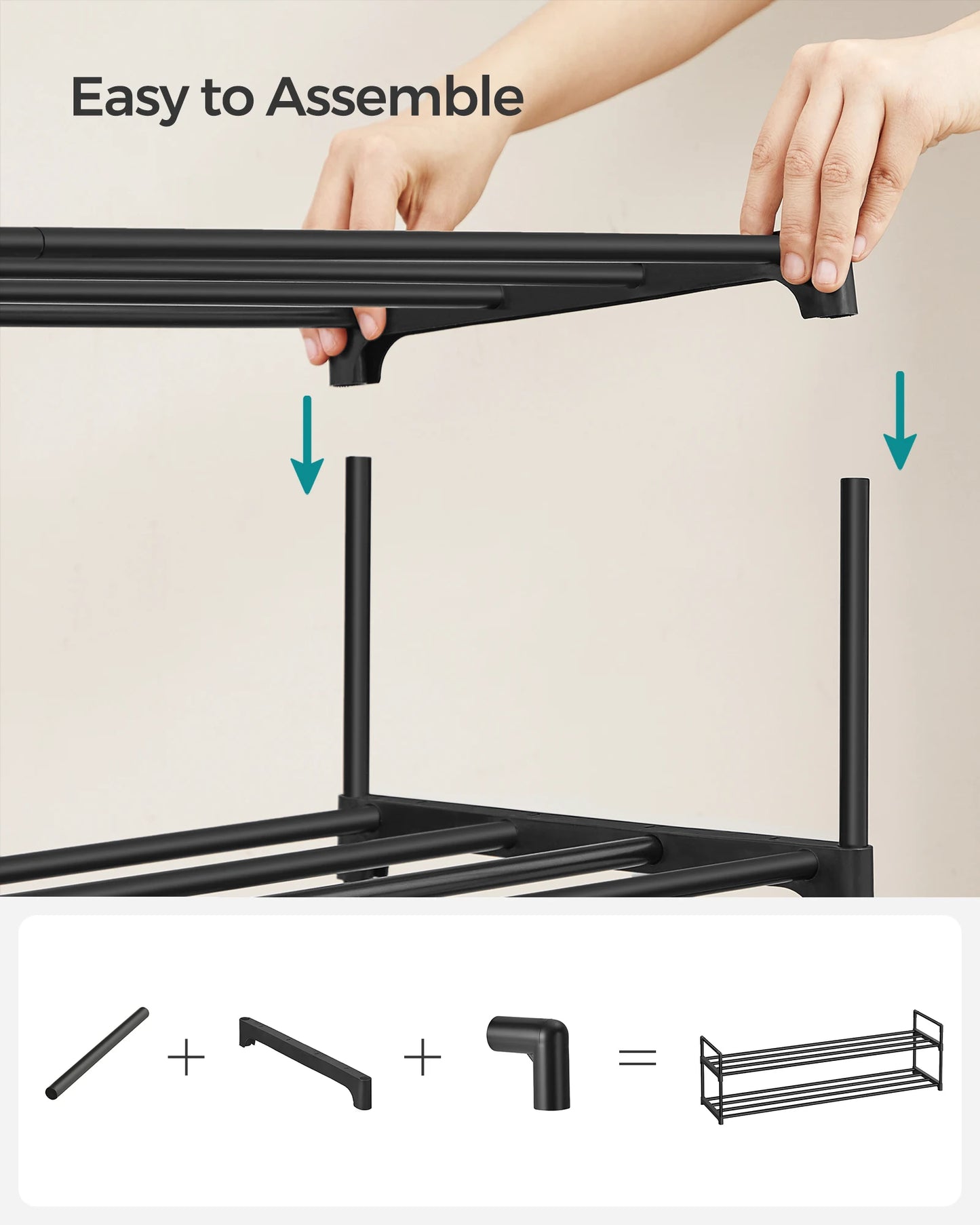 Ljustra 3 Tier Shoe Rack Organizer Metal Storage for 18 Pairs of Shoes