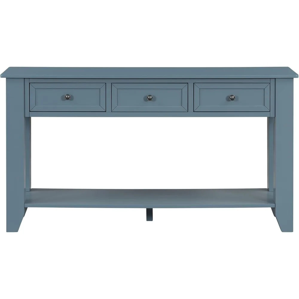 Farmhouse Modern Console Table 55.4 Inch Entryway Sofa Table with Drawers
