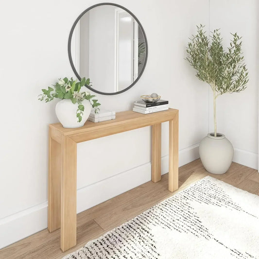 Modern Solid Wood Console Table Narrow Entryway Sofa Table 46.25 Inch
