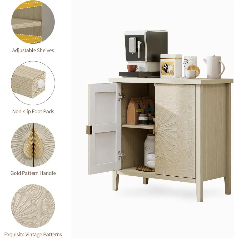 Sideboard Buffet Cabinet with Adjustable Shelves and 2 Doors for Home