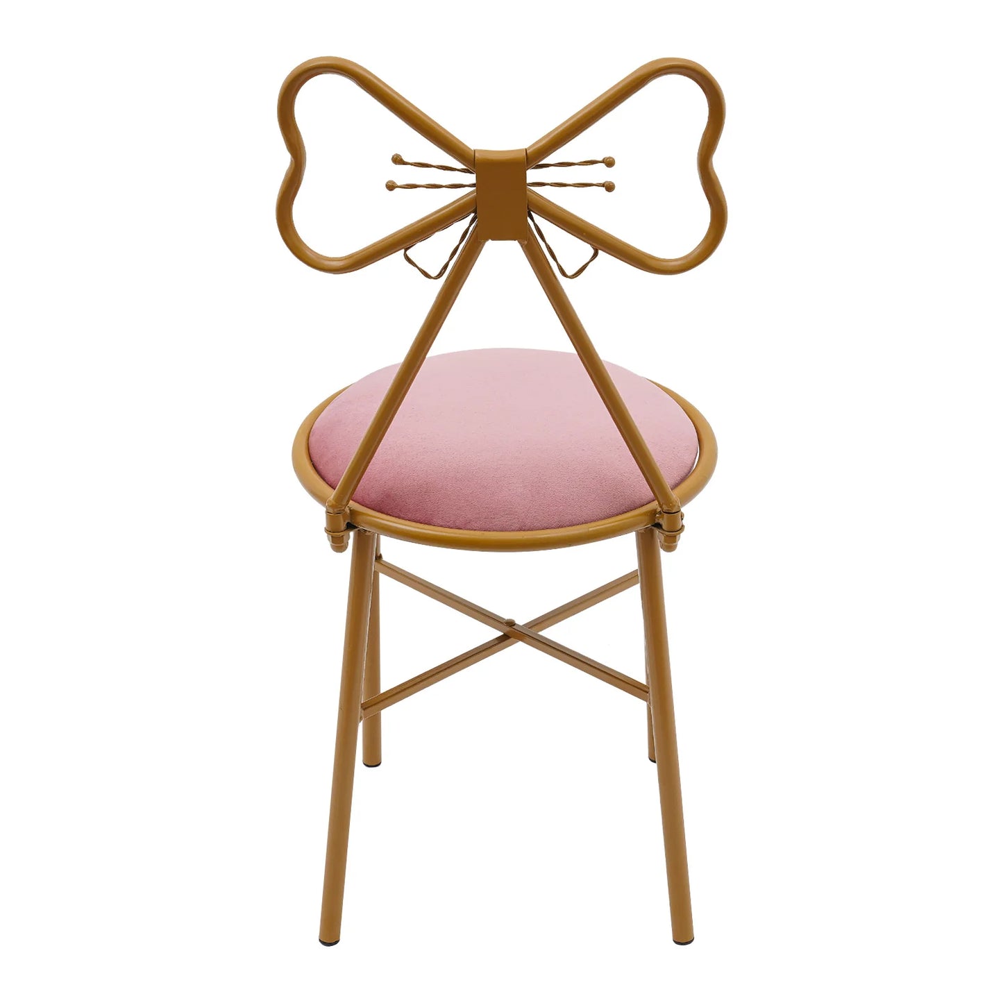 Butterfly Backrest Makeup Chair Modern Vanity Stool with Metal Frame