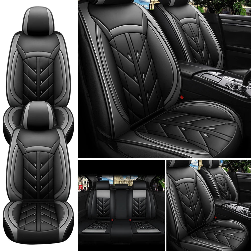 5-Seater Universal Car Seat Cover Waterproof PU Leather Full Set