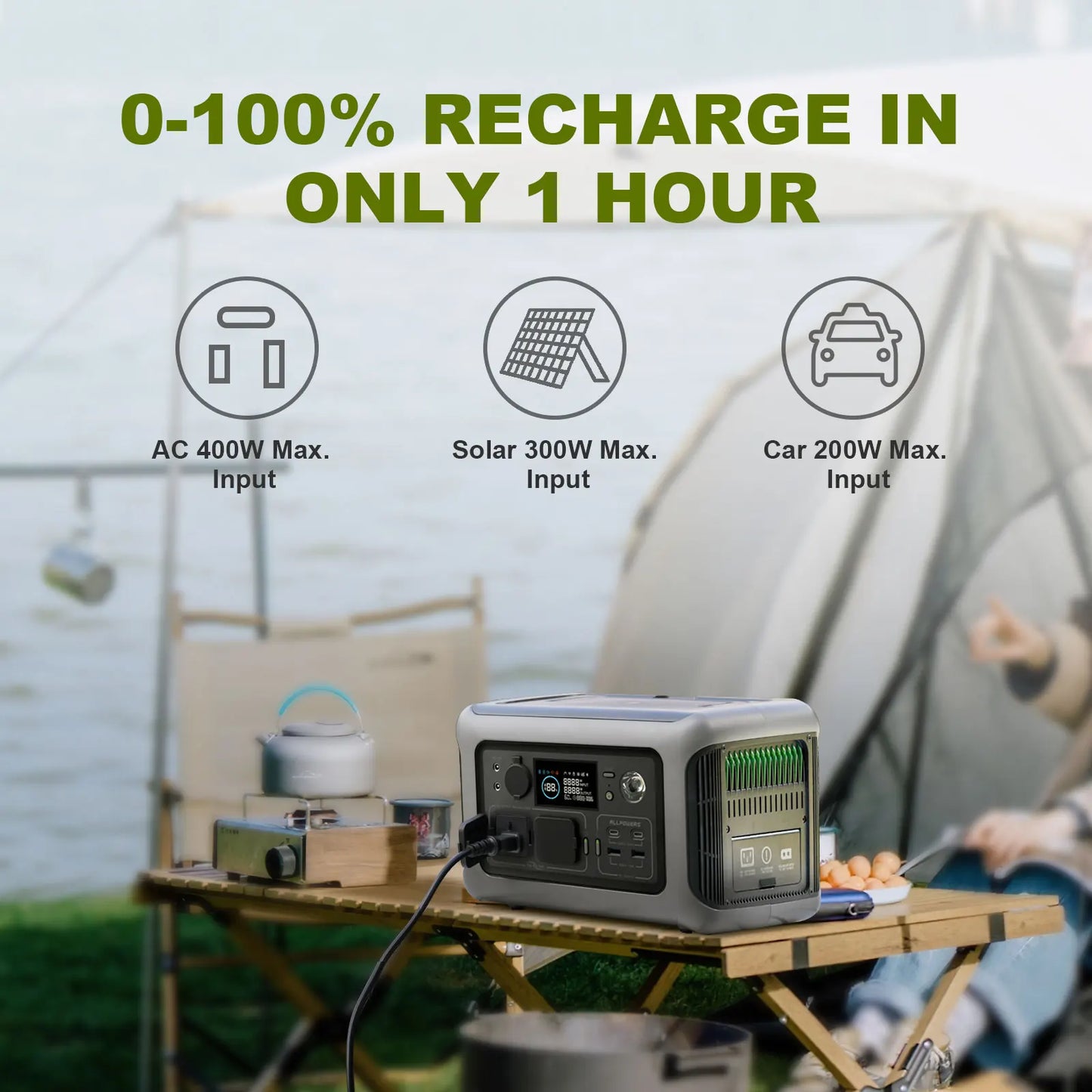 Ljustra R600 Portable Powerstation 600W 299Wh Power Backup Solar