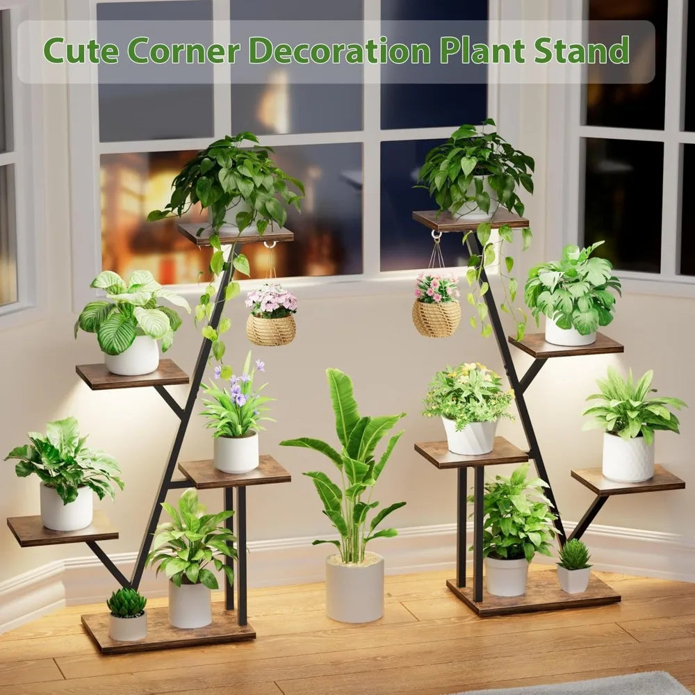 Plant Stand with Grow Light Indoor 5 Tier Corner Shelf for Multiple Plants