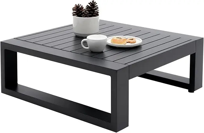 Ljustra Outdoor Square Aluminum Side Table for Patio Bistro Coffee Use