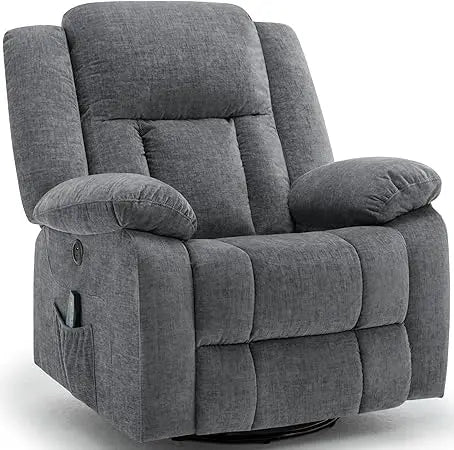 360° Swivel Rocker Recliner Chair with Massage and Heating Function