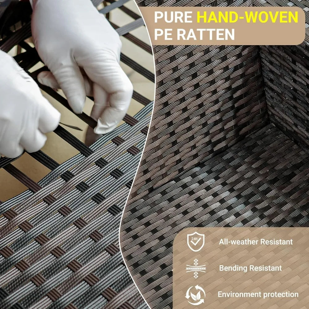 Ljustra 8-Piece Outdoor Wicker Sectional Sofa Set with Cushions and Table