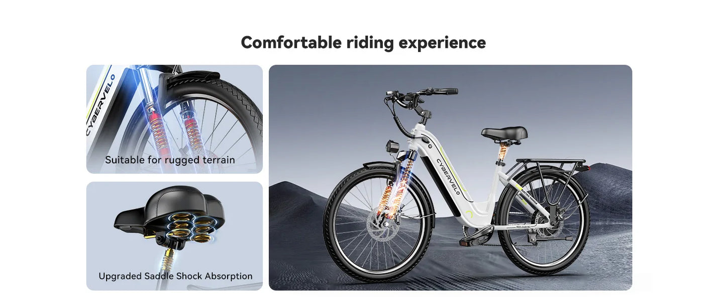 Ljustra 1000 Peak Electric Bike 80 Miles Removable Battery 26 Inch