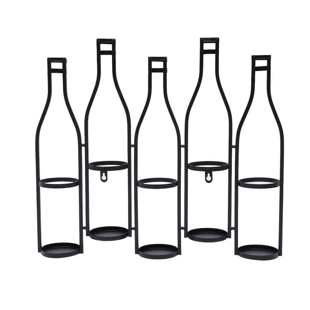 Wall Mounted Wine Bottle Rack Metal Hanging Wine Organizer Home Decor